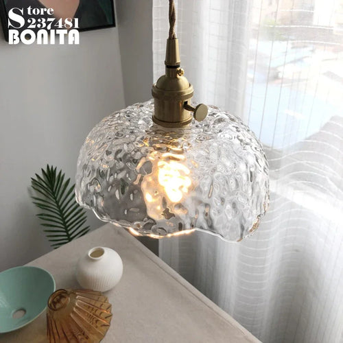 suspension en cuivre et verre pour restaurant vintage - vue 4 sur 8