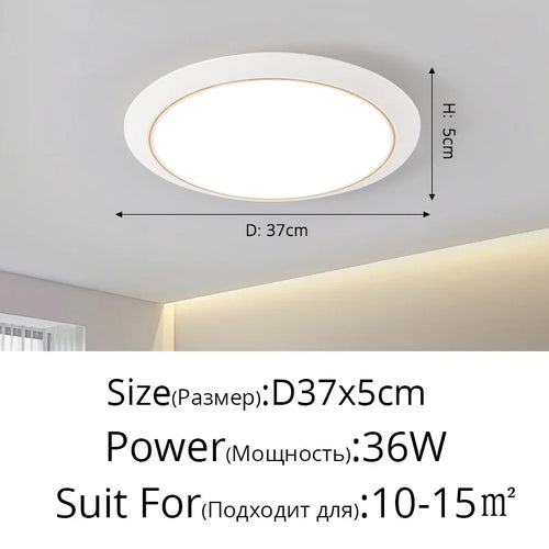 lustre led ultra-mince trois-preuve circulaire moderne minimaliste - vue 13 sur 22