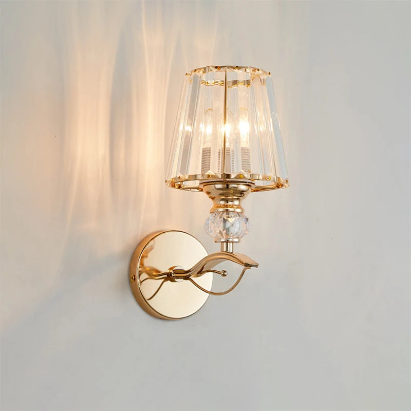 applique murale en cristal luxe design moderne nordique à led - vue 1 sur 9