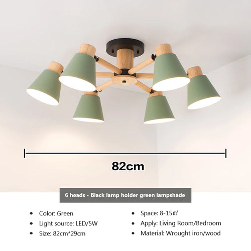 lustre nordique en bois massif éclairage moderne pour hôtel et restaurant - vue 20 sur 20