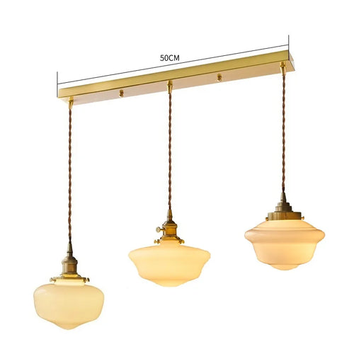 suspension led en verre avec prise en cuivre nordique moderne - vue 14 sur 28