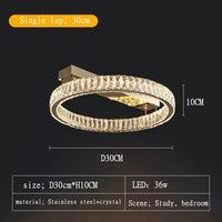 plafonnier acier inox k9 cristal led or lustre salle manger