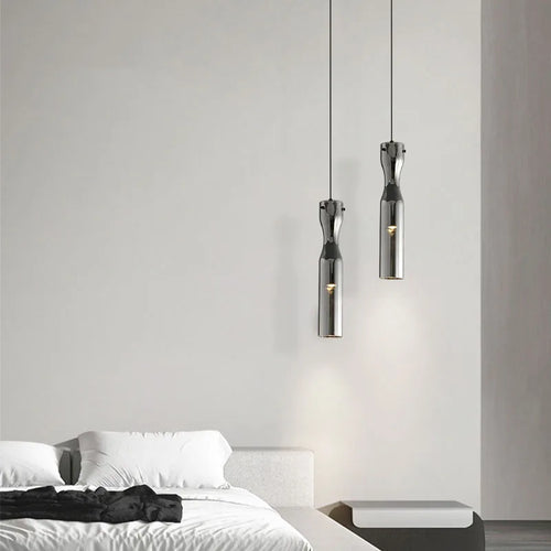 suspension LED moderne en verre avec cordon réglable - vue 3 sur 7