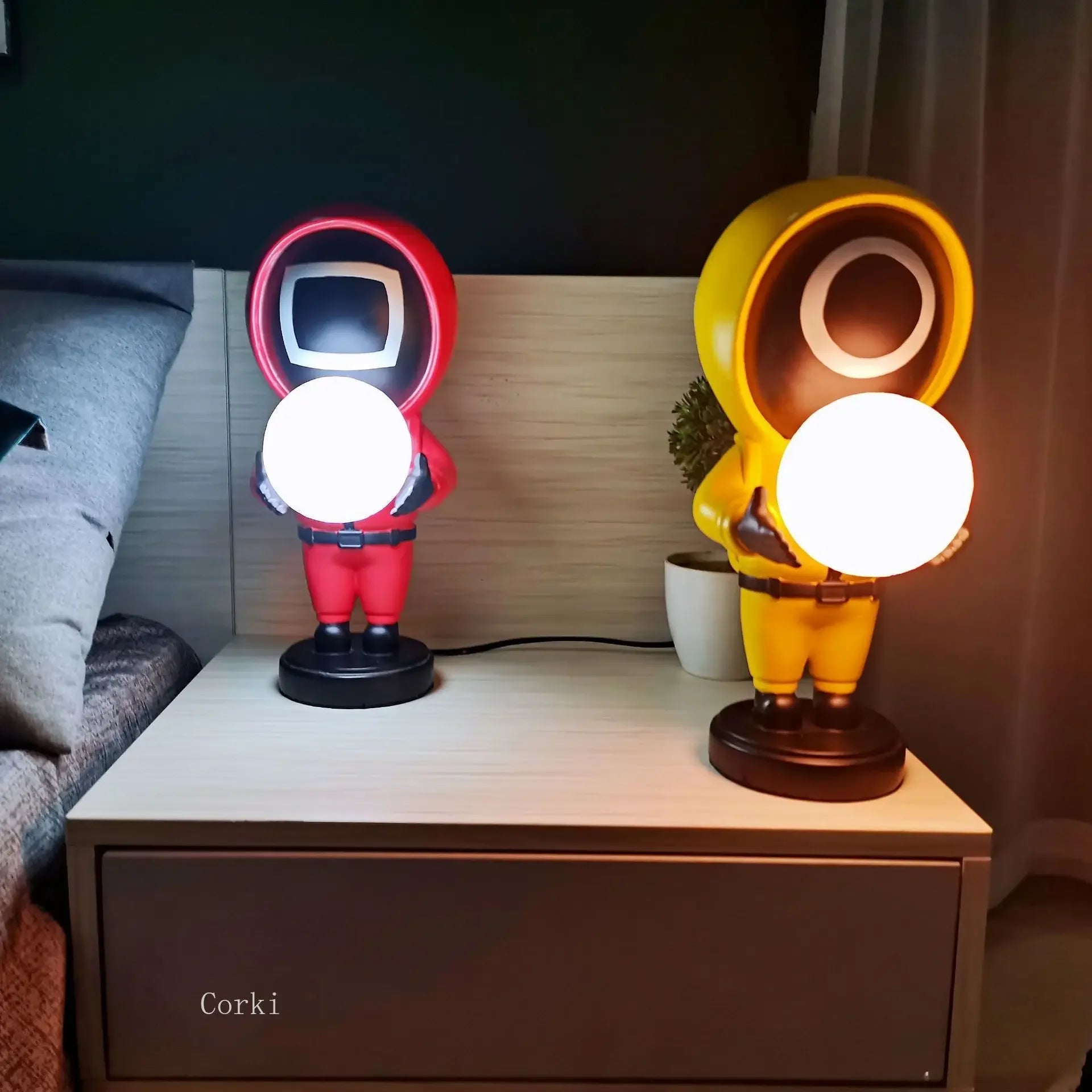 lampe de table astronautes design nordique veilleuse 3D décorative - vue 6 sur 10