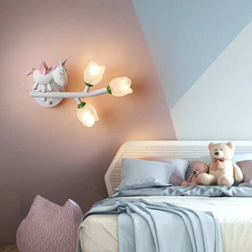 applique murale led g4 fille lapin fleur pour enfants - vue 4 sur 22