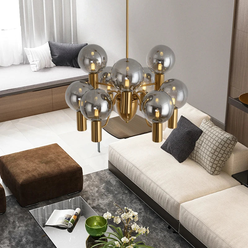 suspension design en verre pour intérieur moderne et luxueux - vue 4 sur 12
