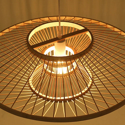 lustre artistique rétro en bambou style chinois pour décoration - vue 5 sur 8
