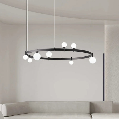 lustre moderne réglable en verre pour décoration artistique - vue 2 sur 10