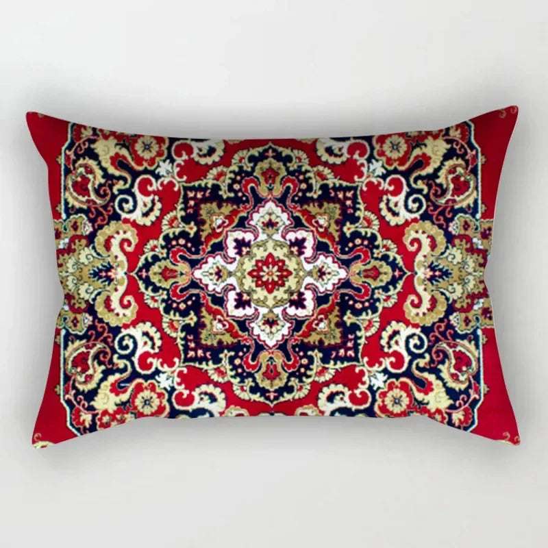 housse de coussin rectangulaire vintage motif mandala pour décoration intérieure