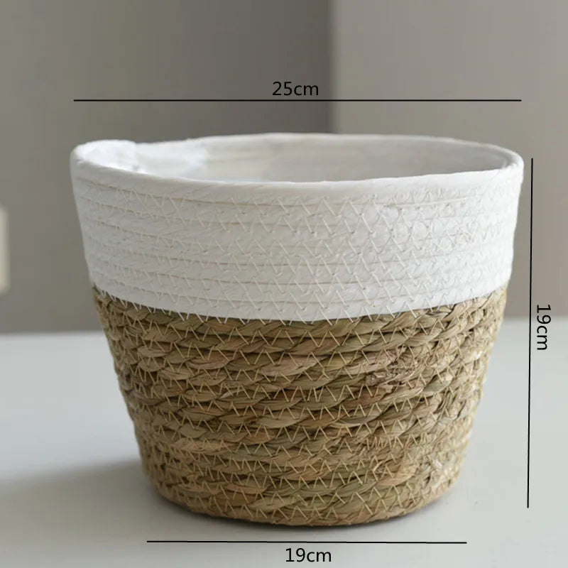 panier en paille pour plantes d'intérieur et d'extérieur - vue 12 sur 28