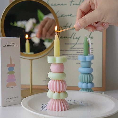 bougie parfumée empilable en cire de soja pour mariage et anniversaires - vue 4 sur 10