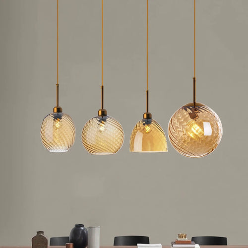 lustre en verre moderne pour bar restaurant hôtel villa - vue 3 sur 23
