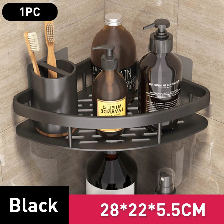 etagère murale de rangement sans perçage pour shampoing et maquillage - vue 5 sur 10