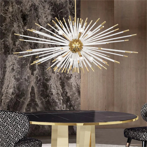 lustre de luxe 	 design cristal pissenlit led suspendue - vue 5 sur 12