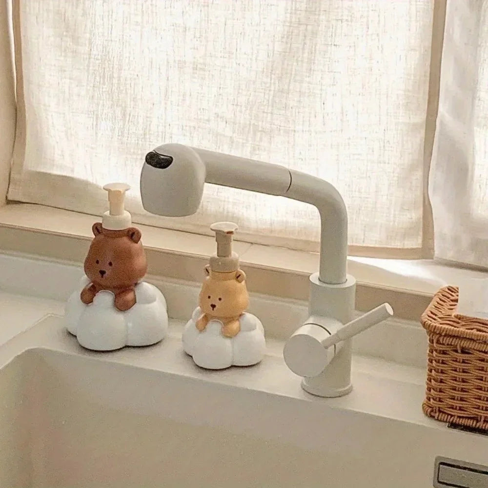 bouteille mousse ours cartoon distributeur savon désinfectant mains portable - vue 1 sur 5