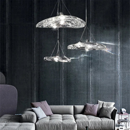 suspension en verre design art déco pour éclairage élégant - vue 5 sur 19