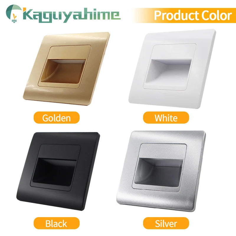 =(K)= 4Pcs Led Stair Light  PIR Sensor Wall Light 110V 220V Recessed Footlight Corridor Step Lamp Motion Wall Home Lighting - vue 4 sur 10