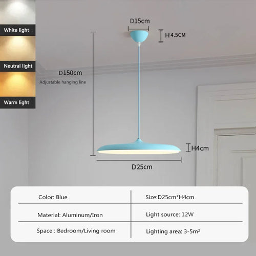 lampe led suspendue design nordique avec soucoupe volante - vue 12 sur 14