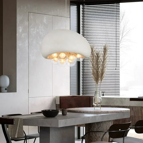 lustre suspendu minimaliste style wabi sabi avec éclairage led - vue 4 sur 12
