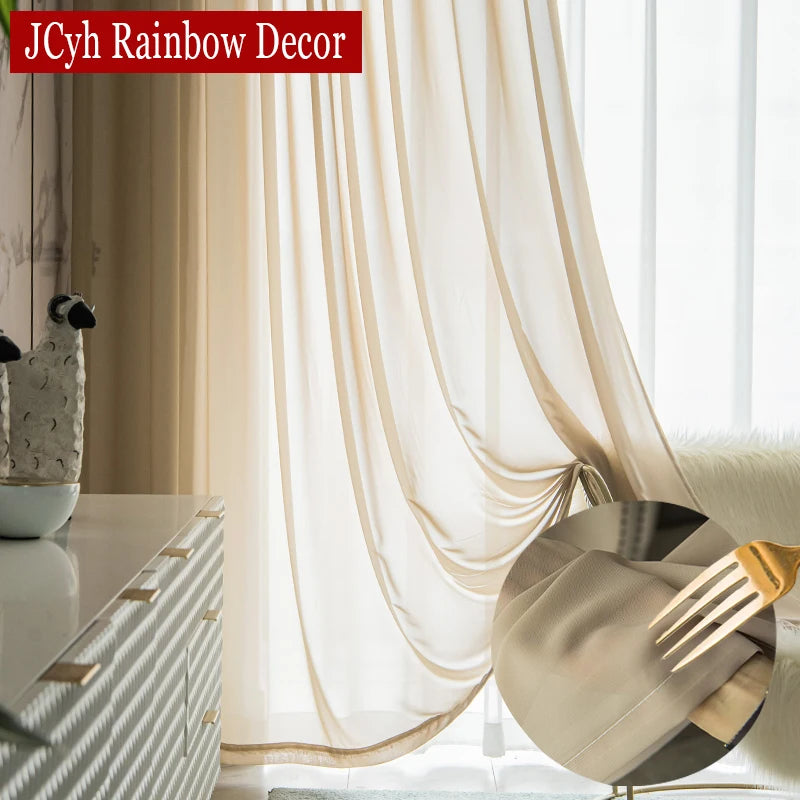 Voilage moderne en tulle leger pour salon chambre - vue 1 sur 7