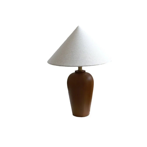 Vintage Table Lamp Desk Light with Wood Stand Fabric Shade - vue 7 sur 8