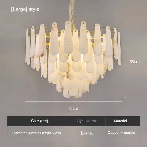suspension en marbre et cuivre de luxe style chinois minimaliste - vue 9 sur 8