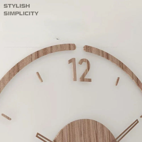 montre murale luxe en bois design moderne silencieuse quartz créative - vue 5 sur 11