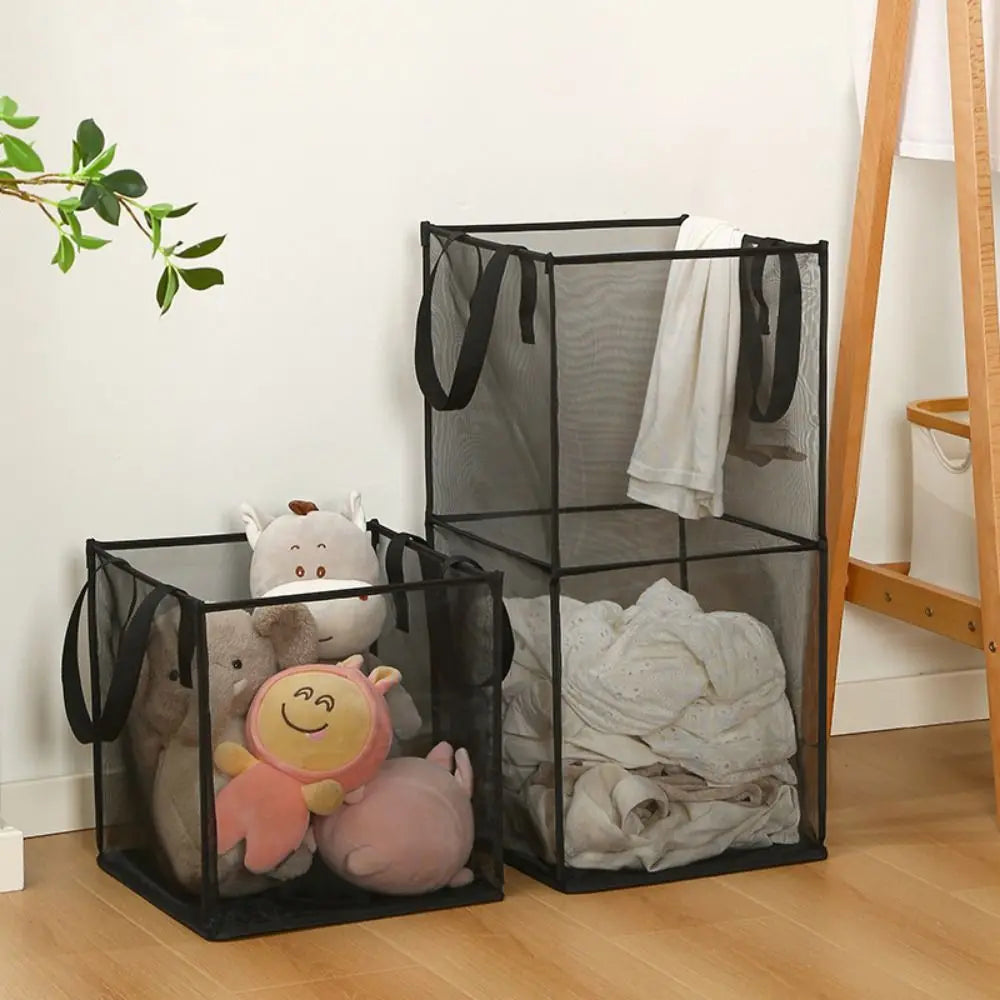 panier à linge pliable grande capacité avec poignées - vue 3 sur 12