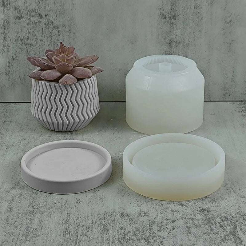 moules en silicone pour pots de fleurs en béton nordique et décoration intérieure - vue 6 sur 9