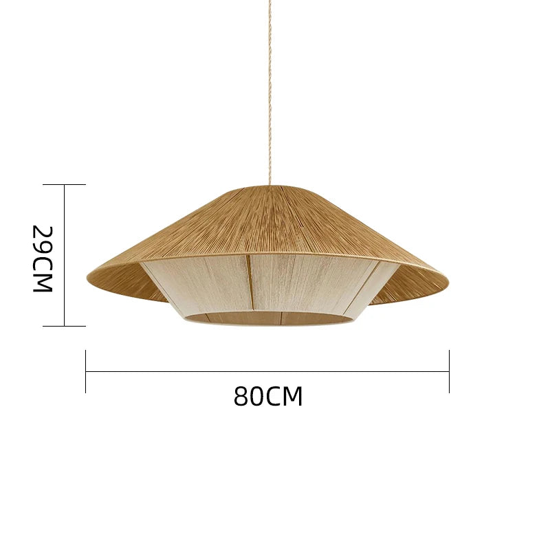 Suspension LOFT japonais rétro en bois bambou design - vue 18 sur 24