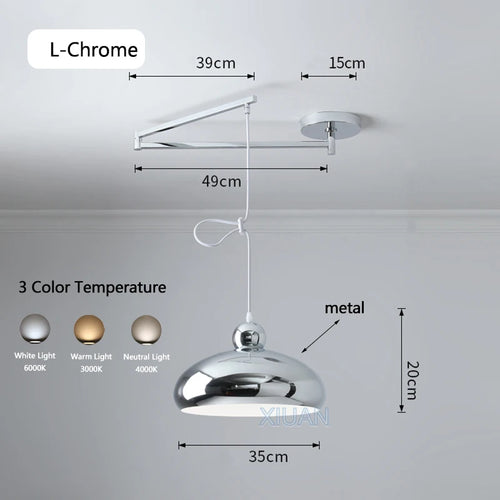 lustre led avec bras réglable pour bar et restaurant - vue 26 sur 25