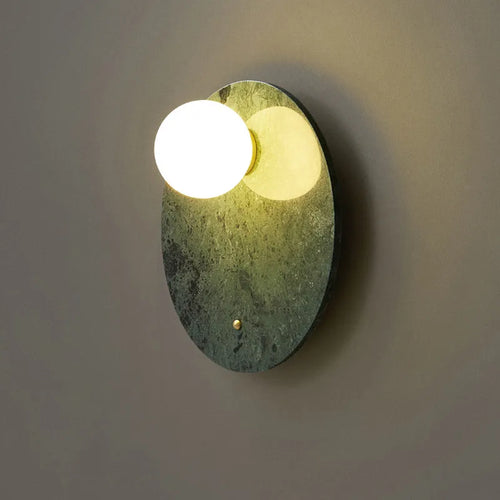 applique led marbre vert décor intérieur salon table chevet couloir nordique - vue 3 sur 8