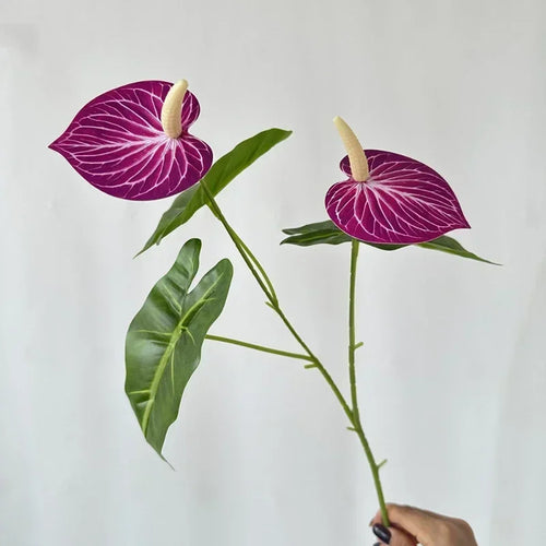 fleurs artificielles anthurium pour décoration de fête et vacances - vue 16 sur 16