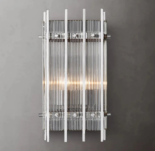 Applique rectangulaire moderne rétro LED verre laiton chrome noir nickel applique salle de bain chambre salon décoration - vue 4 sur 6