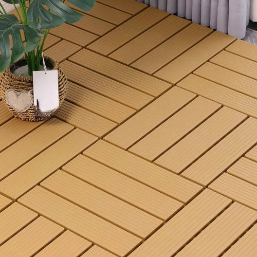 Dalles de sol pvc clipsables effet bois exterieur - vue 5 sur 7
