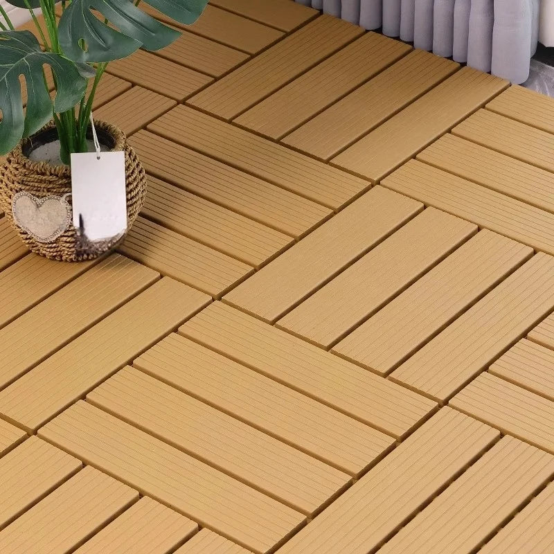 Dalles de sol pvc clipsables effet bois exterieur - vue 4 sur 7