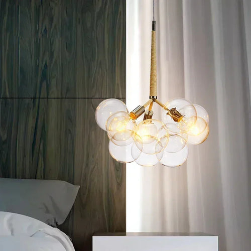 lustre moderne en verre lumineux pour décoration intérieure - vue 6 sur 18