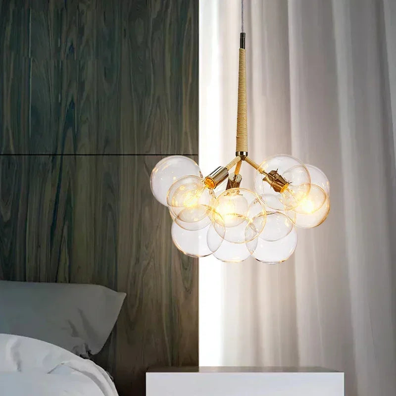lustre moderne en verre lumineux pour décoration intérieure - vue 5 sur 18