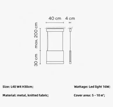 lustre moderne en tissu tricoté design nordique éclairage intérieur - vue 12 sur 17
