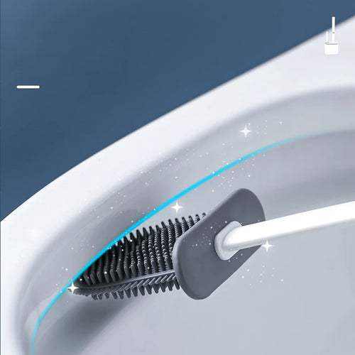 brosse de nettoyage en silicone avec support mural flexible - vue 2 sur 8