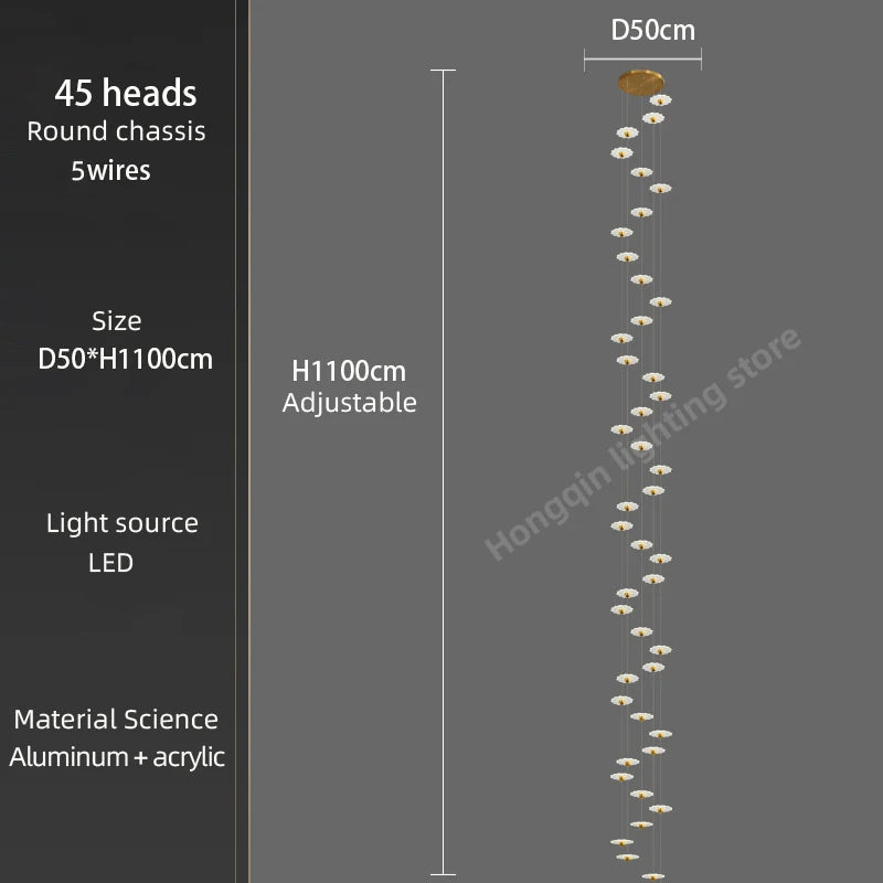 lustre moderne à led pour espaces intérieurs élégants et contemporains - vue 24 sur 26
