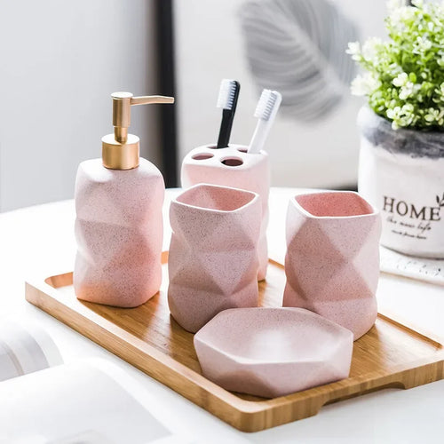 ensemble de céramique nordique pour salle de bain cadeau décoratif - vue 2 sur 15