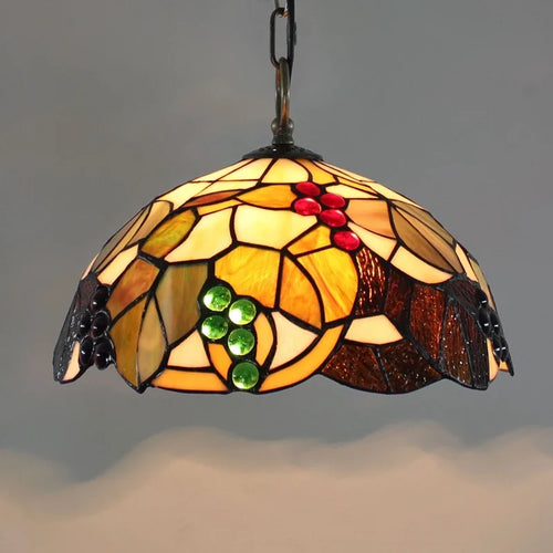 Lustre en verre coloré Tiffany rétro européen - vue 23 sur 29