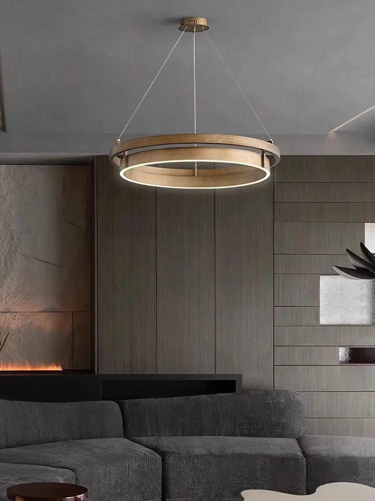 lustre créatif 	 design bronze suspension led à main - vue 3 sur 9