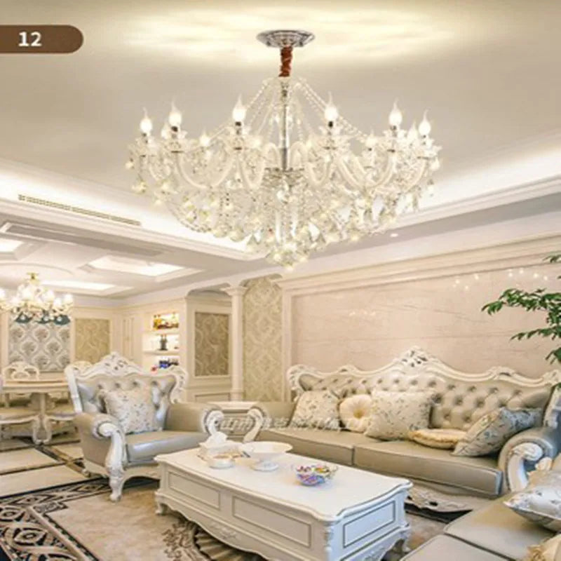 lustre moderne en cristal design pour décoration intérieure - vue 9 sur 17