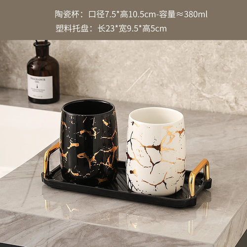 tasse en céramique marbrée haut de gamme pour couples décorative - vue 15 sur 26