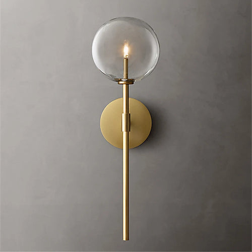 applique murale nordique rétro en boule de verre transparent pour décoration - vue 2 sur 9