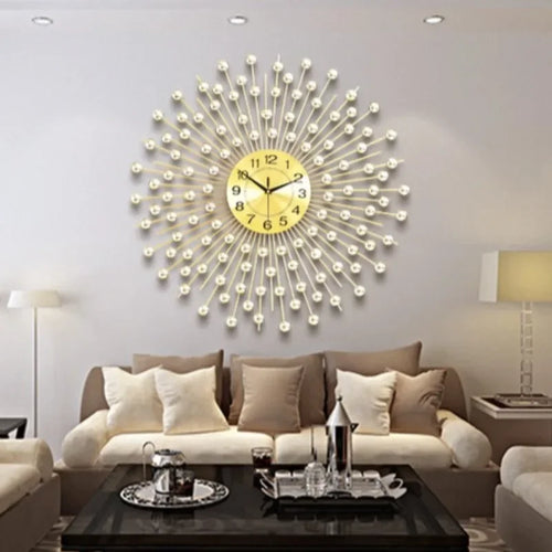 horloge murale créative en métal design européen silencieuse - vue 2 sur 9