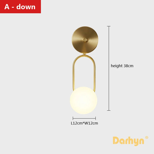 LED cuivre applique moderne nordique simple étude décoratif - vue 5 sur 13