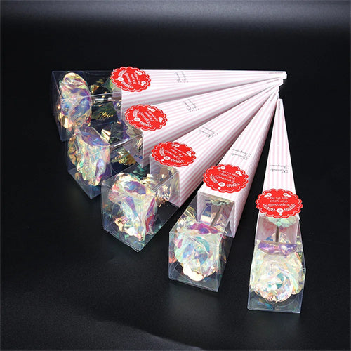 roses artificielles en aluminium 24 carats pour décoration et cadeaux - vue 5 sur 7
